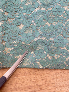 50s Teal Lace Wiggle Dress