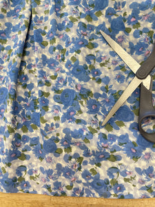 50s Blue Rose Print Dress