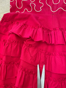 50s Tiered Ruffle Cotton Dress