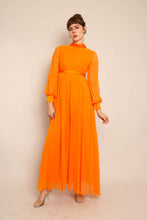 70s Orange Chiffon Palazzo Pants Jumpsuit