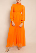 70s Orange Chiffon Palazzo Pants Jumpsuit