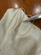 80s Sequined Tiered Chiffon Dress