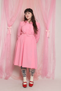 ❤️ 80s Polka Dot Shirtwaist Dress