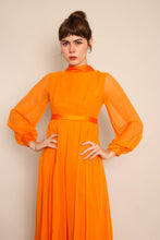 70s Orange Chiffon Palazzo Pants Jumpsuit