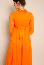 70s Orange Chiffon Palazzo Pants Jumpsuit