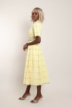 50s Yellow Embroidered Dress