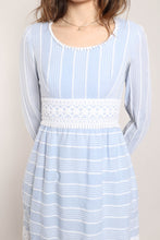 60s Blue Striped Mini Dress