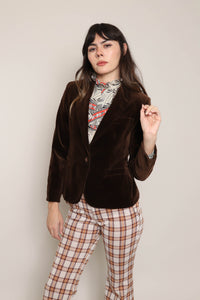 70s Brown Velvet Blazer