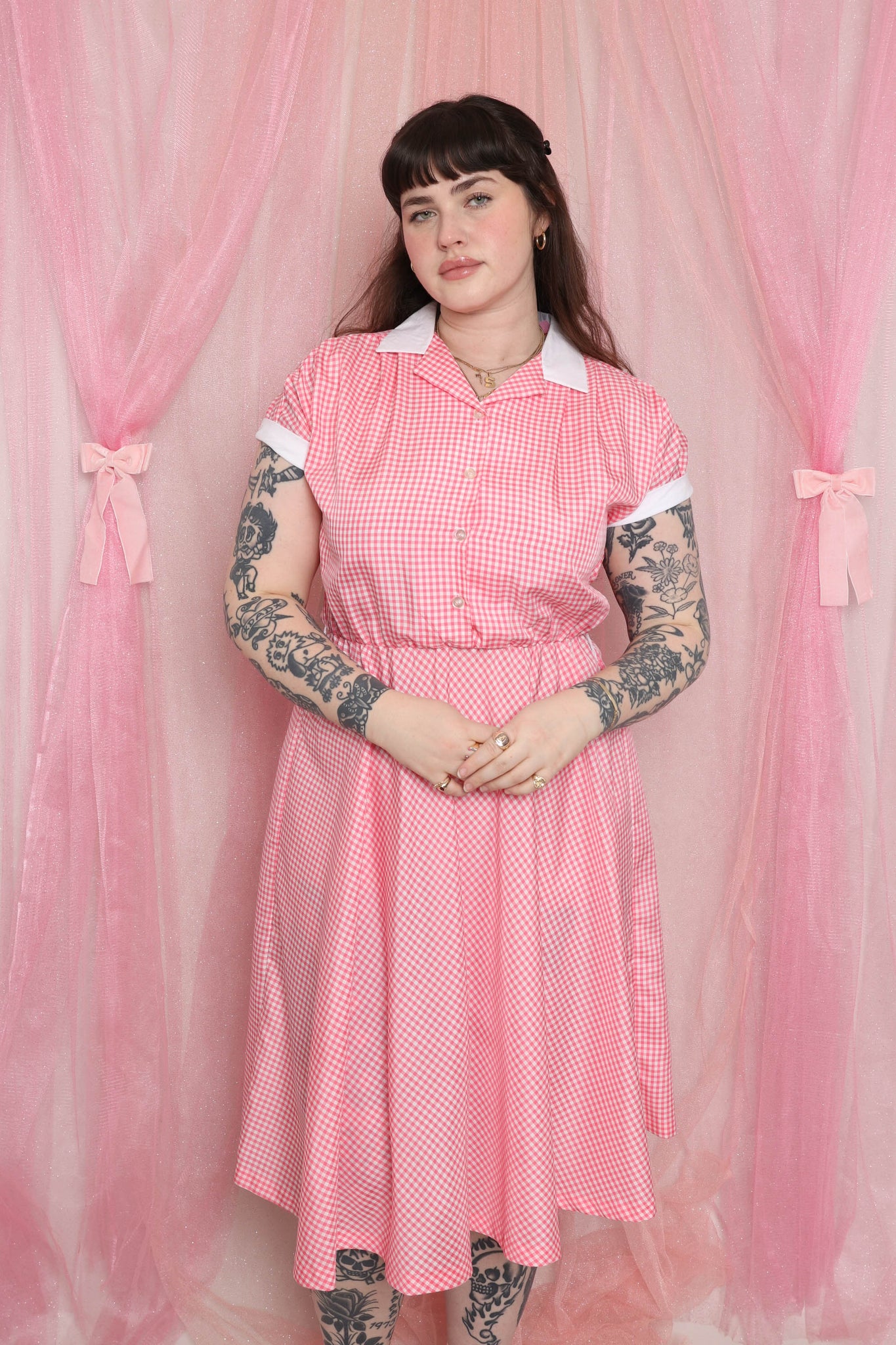 ️ 80s Pink Gingham Dress ️ 80s Pink Gingham Dress