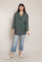 80s Colorful Plaid Mohair Jacket