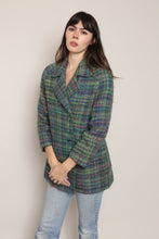 80s Colorful Plaid Mohair Jacket