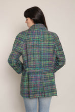 80s Colorful Plaid Mohair Jacket