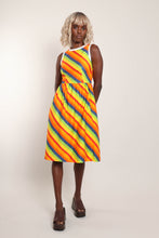 70s Rainbow Striped Dress