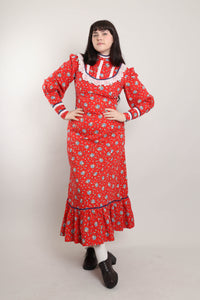 70s Calico Victorian Dress