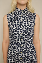 70s Anchor Print Mini Dress