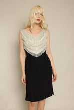 50s Silver Fringe Cocktail Dress