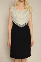 50s Silver Fringe Cocktail Dress