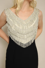 50s Silver Fringe Cocktail Dress