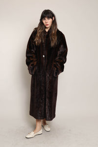 70s Hooded Faux Fur Coat