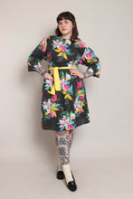 80s Black Floral Dress