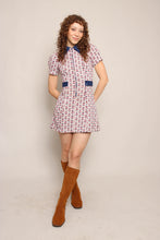 70s Novelty Print Mod Mini Dress