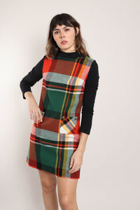 70s Plaid Knit Dress