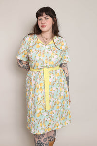 70s Mint Floral Dress