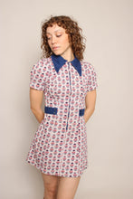 70s Novelty Print Mod Mini Dress