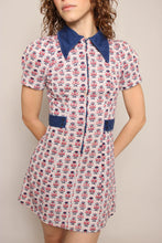 70s Novelty Print Mod Mini Dress