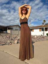 70s Chevron Striped Maxi Dress