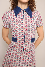 70s Novelty Print Mod Mini Dress