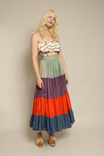 50s Color Block Gauze Cotton Skirt