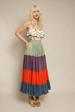 50s Color Block Gauze Cotton Skirt