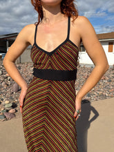 70s Chevron Striped Maxi Dress