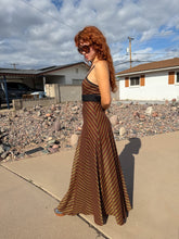 70s Chevron Striped Maxi Dress