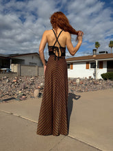 70s Chevron Striped Maxi Dress