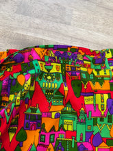 70s Psychedelic Cityscape Maxi Skirt