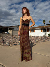 70s Chevron Striped Maxi Dress