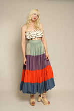 50s Color Block Gauze Cotton Skirt