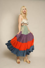 50s Color Block Gauze Cotton Skirt