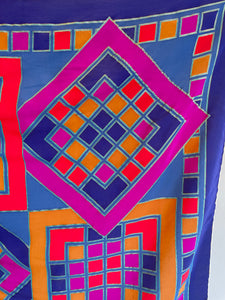 80s Geomtric Silk Scarf