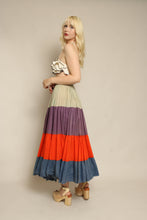 50s Color Block Gauze Cotton Skirt