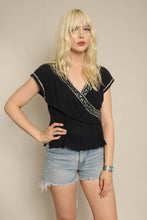 50s Black Gauze Patio Shirt