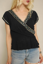 50s Black Gauze Patio Shirt