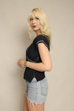 50s Black Gauze Patio Shirt