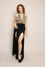70s Leopard Halter Dress With Choker Collar
