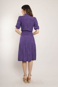 60s Purple Printed Dress