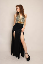 70s Leopard Halter Dress With Choker Collar