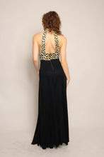 70s Leopard Halter Dress With Choker Collar