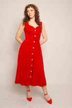 50s Red Velvet Party Dress